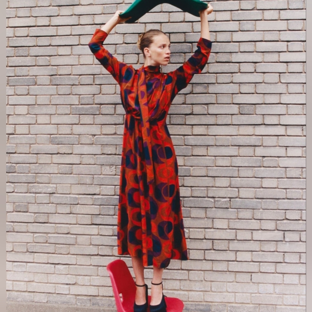 Geometric Print Dress - L